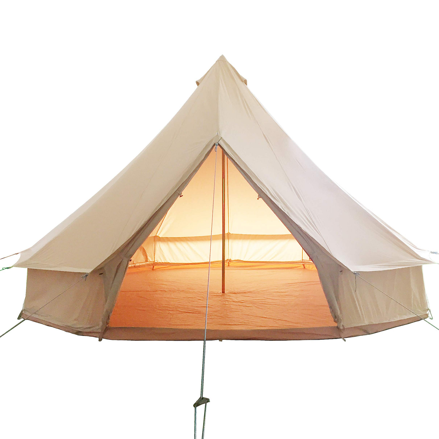 Bell tent in classic glamping style